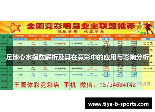 足球心水指数解析及其在竞彩中的应用与影响分析