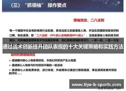 通过战术创新提升团队表现的十大关键策略和实践方法 通过战术创新提升团队表现的十大关键策略和实践方法
